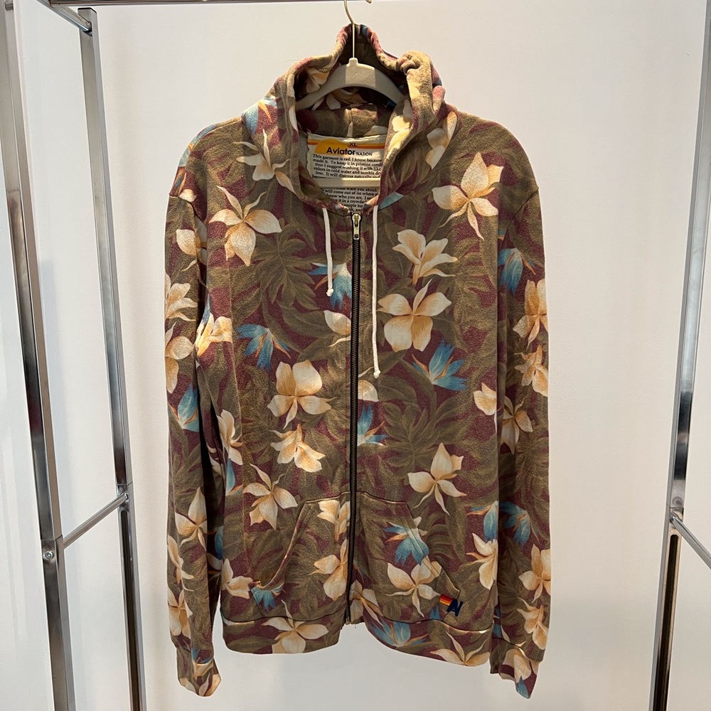 Mens Floral Hoodie by Aviator Nation